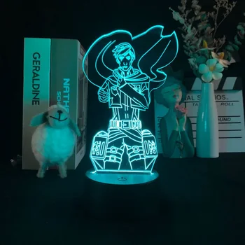 Bērniem Projektoru Nakts Gaisma LED Ervīns Smith Akrila Lampas, 3D Party Club Hotel Dekors Dzimšanas dienas Dāvanu Uzbrukumu Titan Anime Nightlight