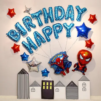 Bērnu dzimšanas dienas apdares gaisa balona komplekts, zēns, meitene, baby alumīnija filmu burtciparu balonu dzimšanas dienas svinības skatuves izkārtojums 10 Stilā