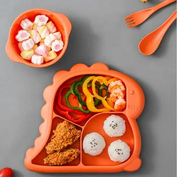 Bērnu Ēšanas Mācību Dinnerware Komplekta Pārtikas Klases Barošanas Bļoda Vakariņas Bērniem Anti-Karstā Dinnerware Mācību Loksnes Paplātes, Bērnu Ēdieni