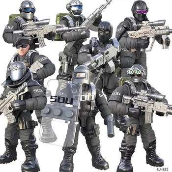 Celtniecības Bloki 1:35 Rotaļlietas Militāro Modelis Call of Duty Plombas SWAT Komanda Modern karš karavīru Rīcības Attēls