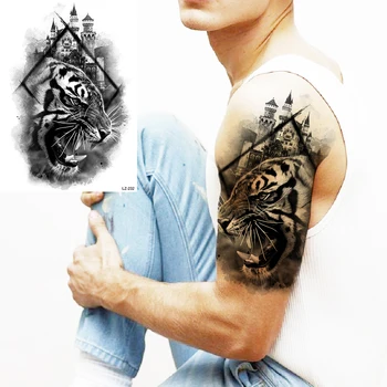 Cilts Totēms Pagaidu Tetovējumiem Vīriešiem Pieaugušajiem Reāli Maori Lauva, Tīģeris Zvaigžņu Mēness Viltus Tetovējumu Uzlīmes Kāja Tatoos Maori