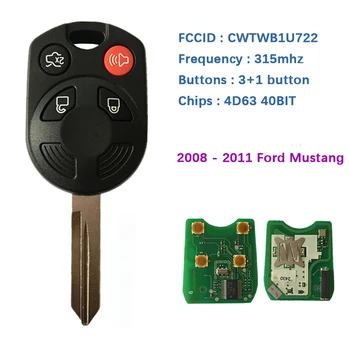 CN018086 Oriģinālu 4 Pogu PCB Galvenais Kontroles 2008-2011 OEM Ford Tālvadības Atslēgu 315 MHz 4D63 FCCID CWTWB1U722