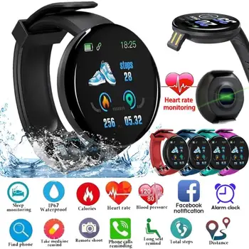 D18S Smart Skatīties Kārta asinsspiediens, Sirds ritma Monitors Vīriešiem, Fitnesa Tracker SmartWatch Android, IOS Sieviešu Modes Elektronu Pulkstenis