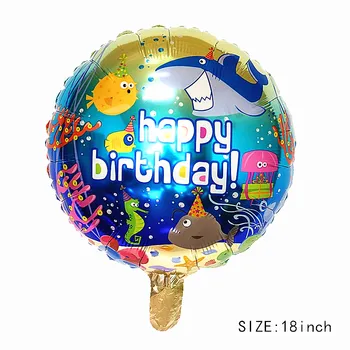 Dana jiau JAUNU pirātu haizivs dzimšanas dienas svinības hēlija balonu 6 gadus vecs zēns karikatūra lielo okeāna dzīvnieku tēmu rotaļu bumbu Apdare