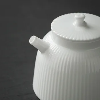 Dehua balta porcelāna tējkanna manuāla vertikālās modelis keramikas kungfu tējas uzstādīt sadzīves tēju izgatavošanas katlā vienu pot, filtru tējkanna