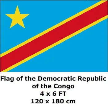 Demokrātiskā Republika Kongo Karogu, 120 x 180 cm Poliestera 100D Kongo Karogi Un Baneri Valsts Karoga Valsts Banner