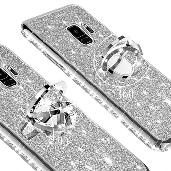 Dimanta Spīdums Bling 360 Ring Tālrunis Case For Samsung Galaxy F62 M62 A72 A52 A42 A02 A12 A22 5G A70 A50 A71 A51 4G A10 A20 Vāciņu