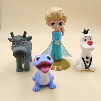 Disney Cartoon Rīcības Rotaļlietas Skaitļi Kūka Apdare Saldēti elsa Olaf Uguns Gars rotaļlietas zēniem meitenēm princese plastmasas rotaļlietas dzimšanas dienā