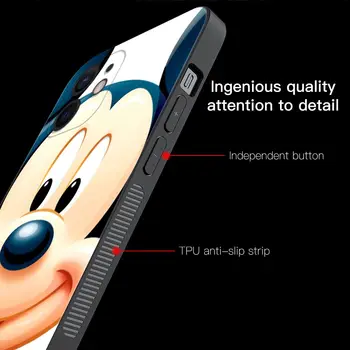 Disney Mickey Lietā Par iPhone 7 Xr X11 Pro Max 6S 6 7 8 Plus Xs Max 5 5S SE2 Silikona Somas Vāks Gudrs Aizsardzības Apvalks