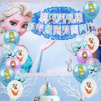Disney Saldēti 2 Saldētas Partijas Apdare Princese Elza un Anna Pull Karoga Kūka Ielikt Balonu Dzimšanas dienas Piegādes Komplekts Meitenēm