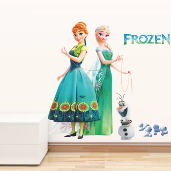 Disney Saldēti Olaf Elza Anna Princese Sienas Uzlīmes Bērnu Istabas Interjera Diy Pvc Uzlīmes Karikatūra Anime Sienas Mākslas Filmas Plakāts