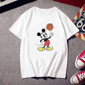 Disney Zīmolam Sieviete Drēbes ar Īsām Piedurknēm T Krekls Classic Mickey Mouse Anime Grafikas Tee Kawaii Topi Modes Sieviešu T-krekls ir 2021.