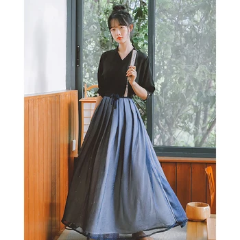Divas Gabals, Kas Sieviete, Topi Un Svārki Plus Lieluma Apģērbu Seno Ķīniešu Tērpu Uzlabot Hanfu Uzvalks Šifona Pasaku Apģērbu Harajuku