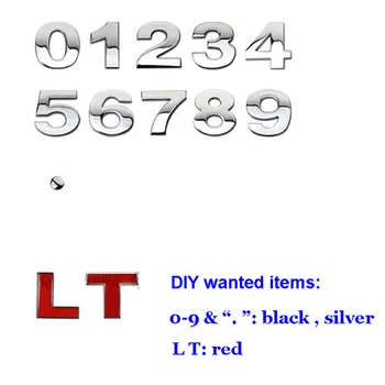 DIY 0-9 Sarkana L T 1.4 T 1.5 L 1.6 T 1.8 L 2.0 T 2.2 T 3.0 L Volkswagen Bagāžnieka Izkraušanas Jaudu Vēstuli Numuru Emblēmu Auto Uzlīmes