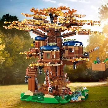 DIY 1013+gab. Visos Gadalaikos Treehouse Pilsētas Celtniecības Bloki Radītājs Tree House Numurā Mājas Ķieģeļu Komplekts Bērniem, Bērnu Rotaļlietas, Dāvanu