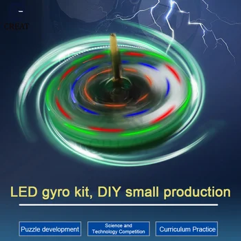 Diy Elektronisko Komplekts LED Žiroskopu DIY Metināšanas Komplekts Rotējošs Laternu Inline Sastāvdaļas Diy Elektronisko Sodering Projekta(Bez Akumulatora)