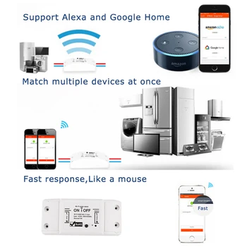 DIY WiFi Smart Gaismas Slēdzis Universālais Slēdzis Taimeris Smart Dzīves APP Bezvadu Tālvadības pults Darbojas Ar Alexa, Google Smart Home