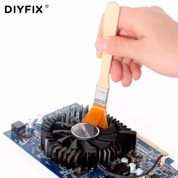 DIYFIX Mīksto Tīrīšanas Suka Datora Tastatūru, Ventilators Putekļu Sūcēju Koka Rokturi Electronics Mobilā Tālruņa PCB Remonta Instrumenti