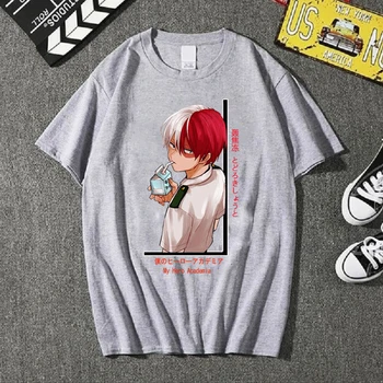 Drēbes, T-kreklu Smieklīgi Karikatūra Todoroki Sievietes Vīrieši Mans Varonis Augstskolu Japāņu Anime T Hip Hop Top Tees