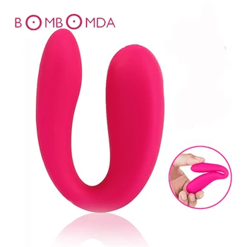 Dual Head Vibrējošais U Formas G-Spot Maksts Vibratori Klitora Stimulāciju, Anālo Plug Vibrators Pieaugušo Erotiska Seksa Produkta Pāriem