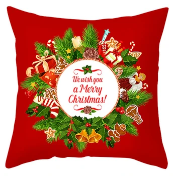 Dīvāna Spilvenu Priecīgus Ziemassvētkus Santa Claus Dekori Mājas Guļamistaba Persiku Ādas, Samta Spilvendrāna Ziemassvētku Dāvanu, Laimīgu Jauno Gadu