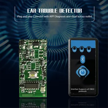 ELM327 V1.5 V2.1 OBD2 Bluetooth 5.1 Automašīnu Diagnostikas Interfeisu ELM 327 Aparatūras OBDII Skeneris, Ar Slēdzi Android Kodu Lasītājs