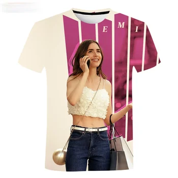 Emīlija Parīzē, 3D Druka, T-krekls Vasaras Jauni Vīrieši, Sievietes, Bērni, Ikdienas Modes Streetwear Zēns Meitene Bērniem Atdzist Topi Tee