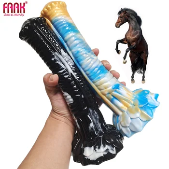 FAAK ilgi, Dzīvnieku zirgu dildo sievietēm Dildo ar piesūcekni Liels viltus dzimumlocekļa Anālās seksa rotaļlietas sievietēm Masturbator Seksa Produkti