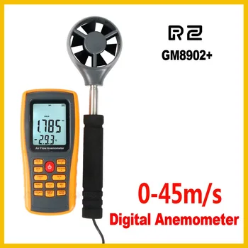 GM8902+ Gaisa Plūsmas Anemometer Digitālo Anemometer instrumentu Vēja Ātruma Mērītājs Temperatūrā LCD Displeja Pasākums Digitālo 45 m/s