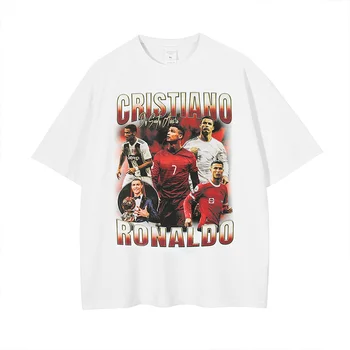 Grafiskais T krekli Vīriešu Lielgabarīta T Kreklu, Kokvilnas Futbola Drukāt Retro Mazgā Top Harajuku Streetwear Hip Hop T-Krekls Vasaras Vintage