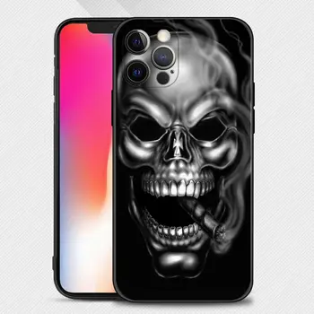 Grim Reaper Galvaskausa Skelets Lietā Par iPhone 13 12 Mini 11 Pro Max Segums IPHONE XR XS X 7 8 6s 6 Plus Silikona Apvalks Fundas