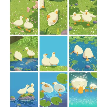 Gudrs Big Fat Duck DIY Digitālo Krāsošana Ar Numuriem, Mūsdienīga Sienas Māksla, Audekls Gleznošanai Unikālu Dāvanu, Mājas Dekoru 40x50cm
