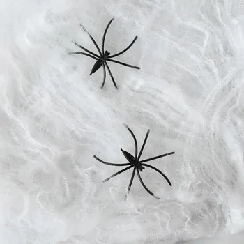 Halovīni Puse Apdare Piegādes 20g Balts Melns Spider Web Viltus Mini Spider Biedējošu Izkaltusi Bārs Haunted House Briesmīgs Aksesuāri