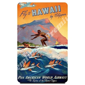 Hawaii suvenīru magnēts vintage plakāts