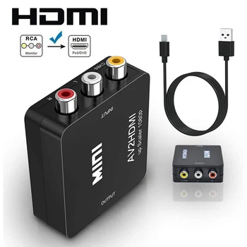 HD 1080P RCA AV HDMI-saderīgam Kompozītu Adapteris Converter AV2 Audio / Video Kabelis CVBS AV Adapteris ar USB Kabeli