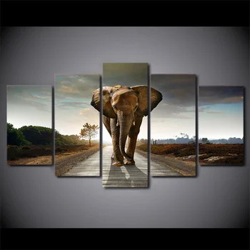 HD Iespiesti Āfrikas Ziloņi Ainavu Grupas Glezniecības istabas dekori izdrukāt plakāta attēlu audekls Bezmaksas piegāde/ny-016