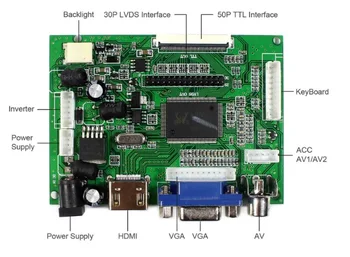 HD+VGA 2AV Kontroles padomes Komplekts LTN156AT14-F01 LTN156AT15-C01 1366X768 LCD LED ekrānu Vadītāja Valdes