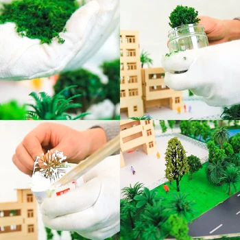HO Miniatūras DIY Modeļu Veidošanas Materiālu Zaļo Augu Bārkšu Koks Pulveris Modeli, Rotaļu Vilciens, Ēkas Izkārtojuma Ainu Militāro 10G