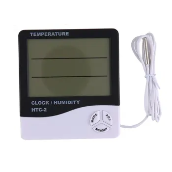 HTC-1 Thermohygrometer Vienu Temperatūra Liela Ekrāna Sadzīves Elektronisko Thermohygrometer Ar Modinātāju