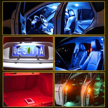 Iepakojums T10 W5W WY5W 4014 Super Spilgti LED Canbus Automašīnas salona Lasījumā Dome, Gaismas, Auto Stāvvietas Lampas Ķīlis Astes Pusē Spuldzes Sarkanā krāsā