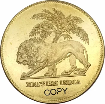 Indija Britu 2 Divi Mohurs William IV Zelta Monētas, Misiņa Metāla Monētu Kopijas