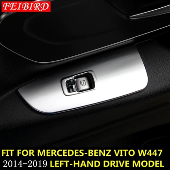 Interjera Par Mercedes-Benz Vito W447 - 2020 2021 Iekšpusē Durvju Rokturi Paneļa Uzlīmes Telpiskās Logu Pacēlāja Slēdža Vāciņš Melns