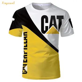 Ir 2021. Caterpillar 3dt-Krekls Karstā Pārdošanas Vasarā Iespiesti Tshirt Vīriešu T-krekls Top Melns T-krekls Darbinieku Apģērbu Būvniecības Tehnika