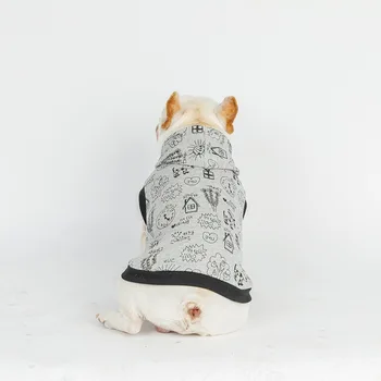 Ir 2021. Jauns Modes Suns Bez Piedurknēm, Pelēkā Vārna Franču Buldogs Teddy Pūdelis Mazo Suņu Apģērbu Uzdrukāts Kapuces Džemperis