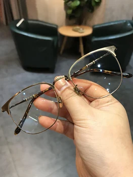 Ir 2021. Klasika Vintage Titāna Rāmi Vīriešiem Un Sievietēm Brilles Datoru Tuvredzība Objektīvs 140mm