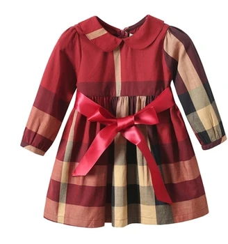 Ir 2021. Modes garām Piedurknēm Meitenei Kleita Izšūta Gadījuma Valkāt Jostu Kokvilnas Bērnu Apģērbs Bērnu apģērbi, Vasaras 1-6 Gadiem