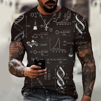 Ir 2021. modes vasaras vīriešiem jaunas zinātniskās pētniecības 3D iespiests T-krekls gadījuma Harajuku formula hip-hop plus lieluma vīriešu XXS-6XL