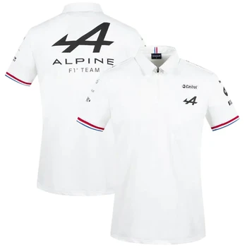 Ir 2021. Sezonā Motosportā Alpine F1 Komanda ARacing T-Krekls Balts Melns Elpojošs Teamline Īsām Piedurknēm Polo Krekls Auto Fanu Apģērbs