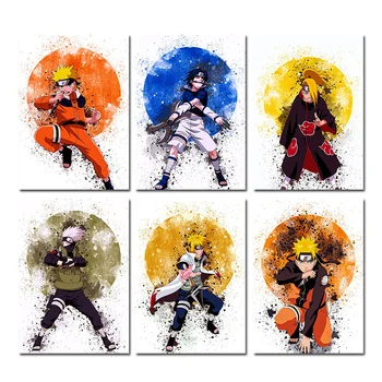 Japānas Anime Naruto HD Sasuke Kakashi Plakātu Sienas Dekori Audekla Apgleznošana Sienu Dzīvojamā Istabā, Guļamistabā Zēns Mājas Apdare