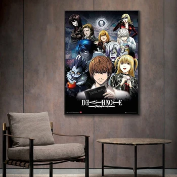 Japāņu Anime Death Note Classic Anime Kanvas Glezna Plakāti un Izdrukas Sienas Art Attēlus viesistaba, Mājas Dekoru bez rāmīša